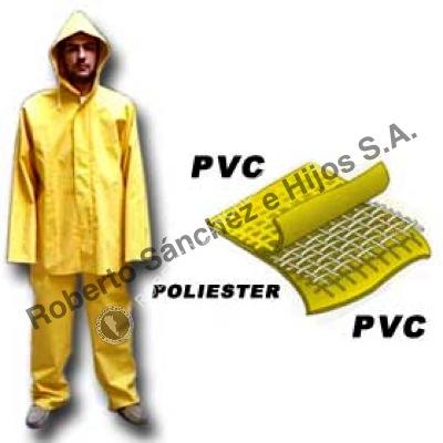 TRAJE DE LLUVIA SUPER TANGO PVC/POL/PVC COLOR AMARILLO TALLE "XXL" (CAJA X 10 U) 