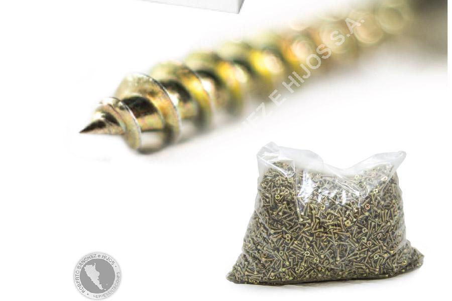 TORNILLO FIX 3,5 X 35 - CABEZA PHILLIPS, PUNTA AGUJA, ZINC. AMARILLO, PASO MADERA (CAJA X  7000) (PRECIO X MIL)