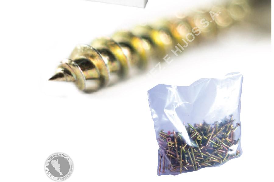 TORNILLO FIX 4,0 X 45 - CABEZA PHILLIPS, PUNTA AGUJA, ZINC. AMARILLO, PASO MADERA (IMPORTADO) (CAJA X 200 UN) (18 CAJAS)