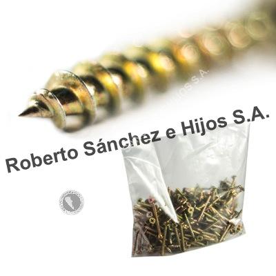 TORNILLO FIX 4,5 X 30 - CABEZA PHILLIPS, PUNTA AGUJA, ZINC. AMARILLO, PASO MADERA (IMPORTADO) (CAJA X 200 UN) (18 CAJAS)
