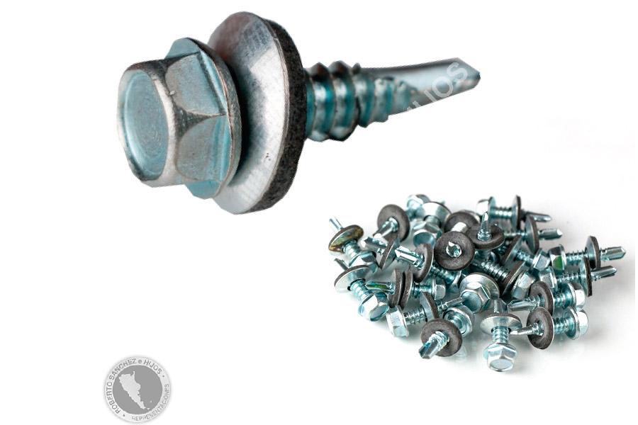 TORNILLO HEXAG.-PUNTA MECHA 14 X 1" C/ARANDELA DE METAL VULCANIZADA (CAJA X 200 UND) (BULTO X 12 CAJAS)
