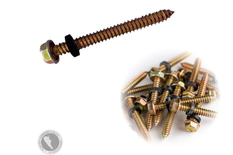 TORNILLO HEXAG.-ROSCA MADERA 14 X 2" C/ARANDELA BOMBE METALIZADA-ZINC AMA- (CAJA X 200 UND) (BULTO X 6 CAJAS)